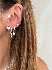 Argola Celeste  Drop Hoops