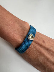 Pulseira macramé pedras naturais/moissanite