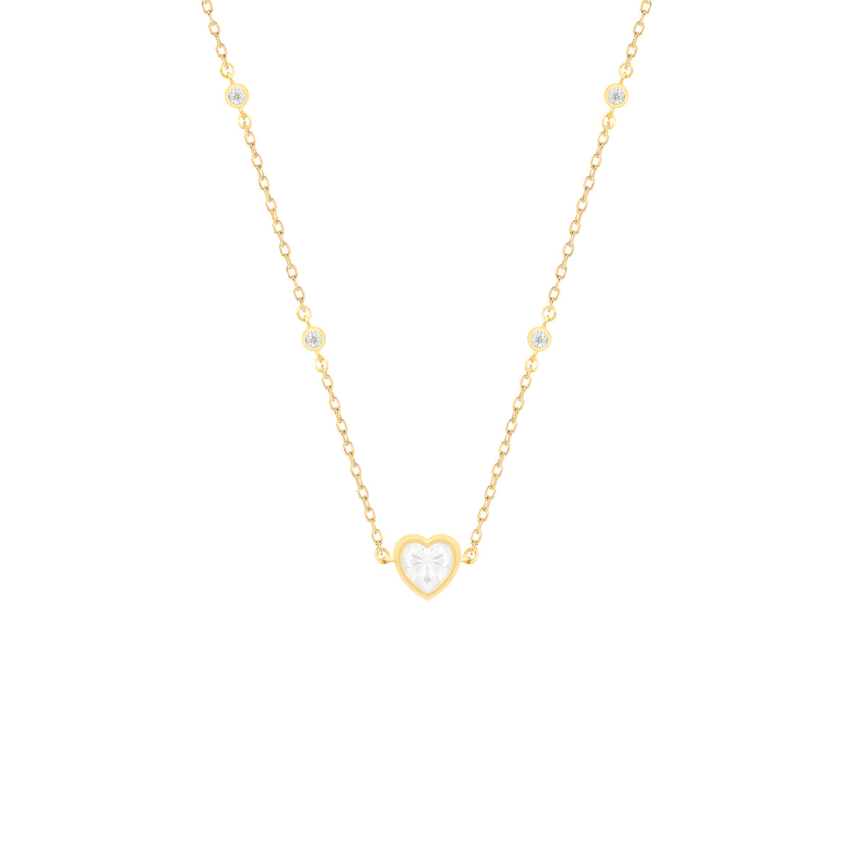Choker coração moissanite
