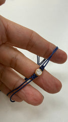 Pulseira moissanite fio de seda macrame.