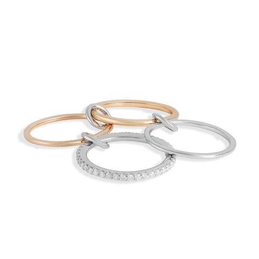 Anel 4 alianças Moissanites
