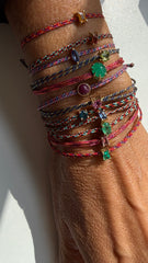 Pulseira fio de seda Safira rosa