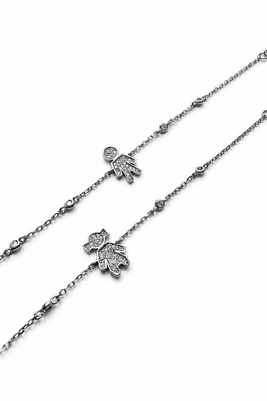 Pulseira Menina e menino moissanite