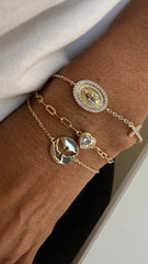 Pulseira coração cravação inglesa