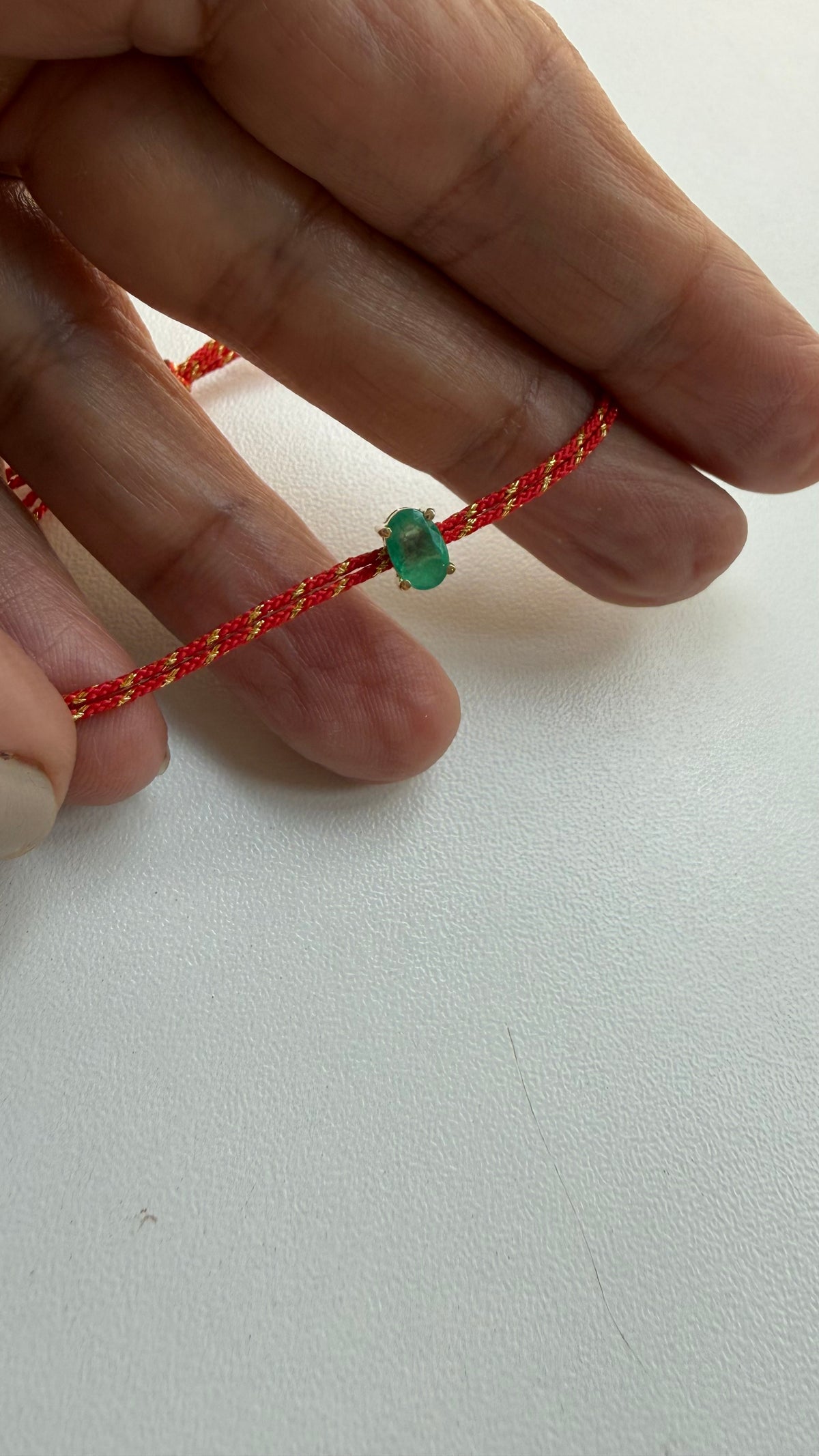 Pulseira esmeralda oval 4X6mm