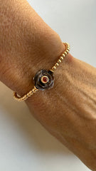 Pulseira flor pedras Capri