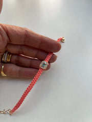 Pulseira fio de seda inteira macramé