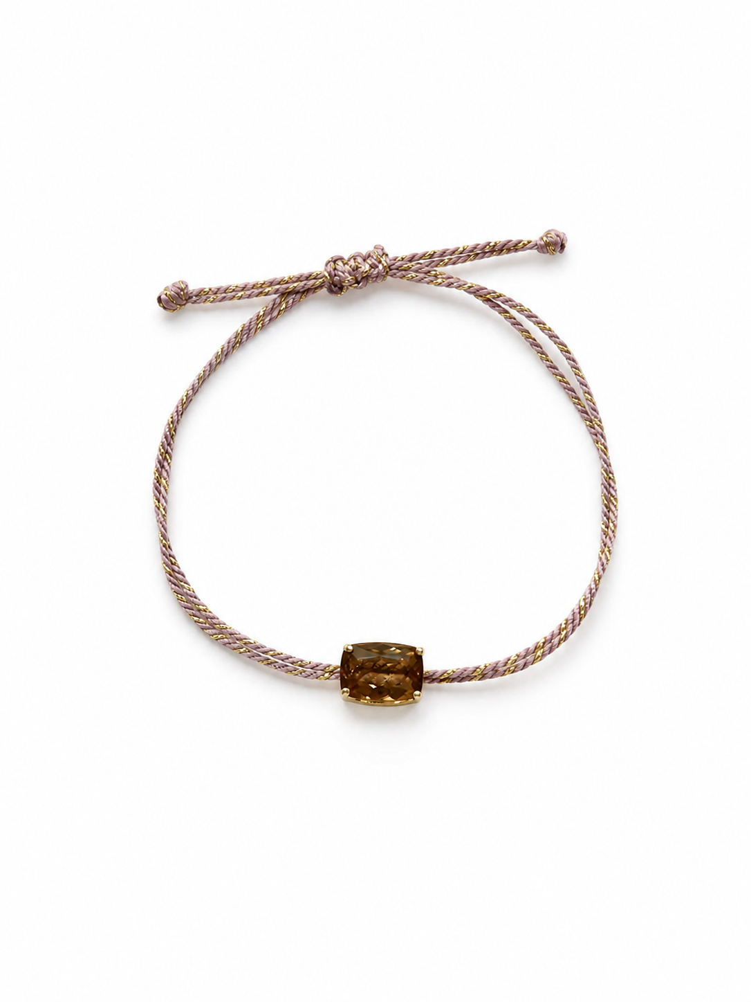 Pulseira fio de seda turmalina Amarela