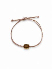 Pulseira fio de seda turmalina Amarela