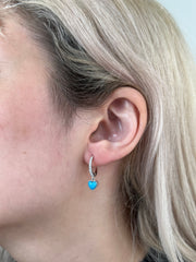 Argola heart turquesa