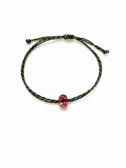 Pulseira turmalina rosa bicolor