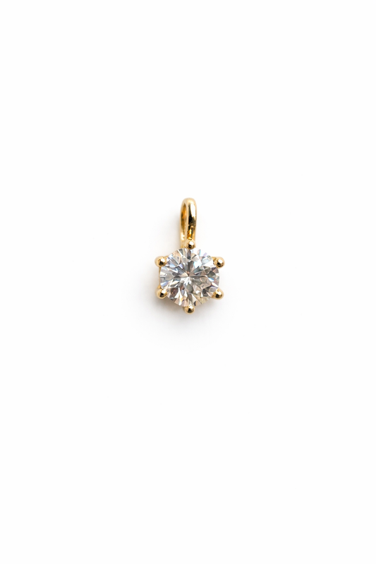 Pingente moissanite 6 garras