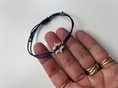 Pulseira fio de seda Estrela de David