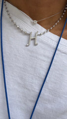 Colar fio faca com inicial Moissanites