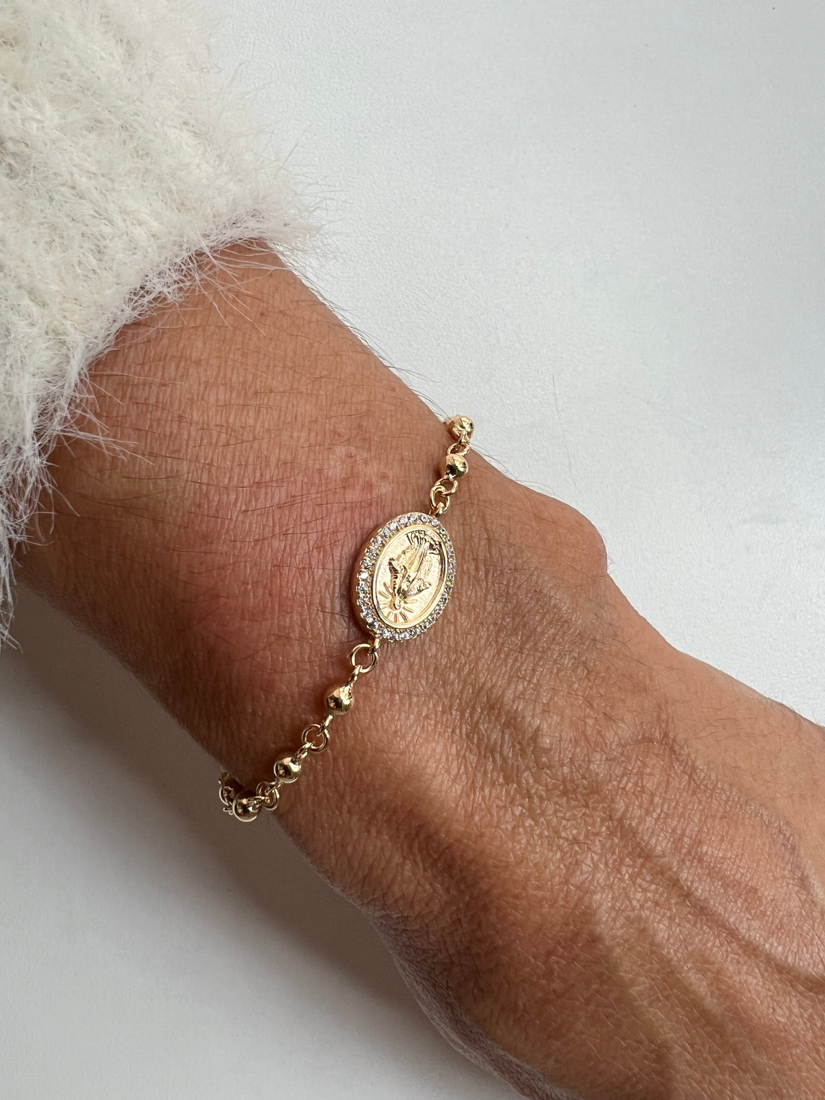 Pulseira Nossa Senhora das Graças c Cruz