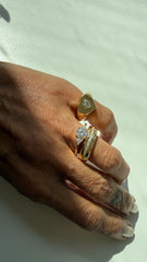 Anel Moissanite 6mm dourado
