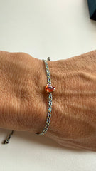 Pulseira Safira laranja 4X6mm