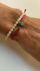 Pulseira esmeralda navete 4X6mm