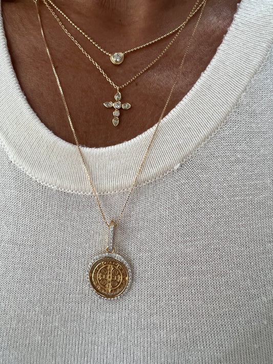 Colar ponto de luz moissanite bolinhas