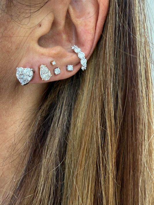 Brinco gota moissanite