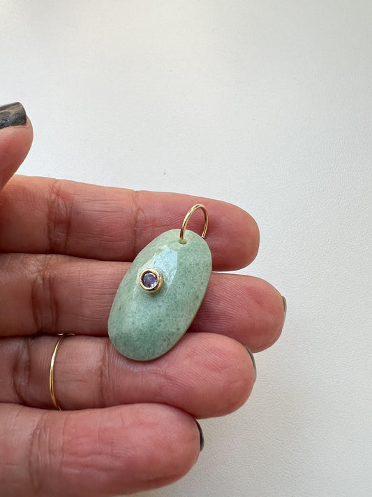 Pingente amazonita oval