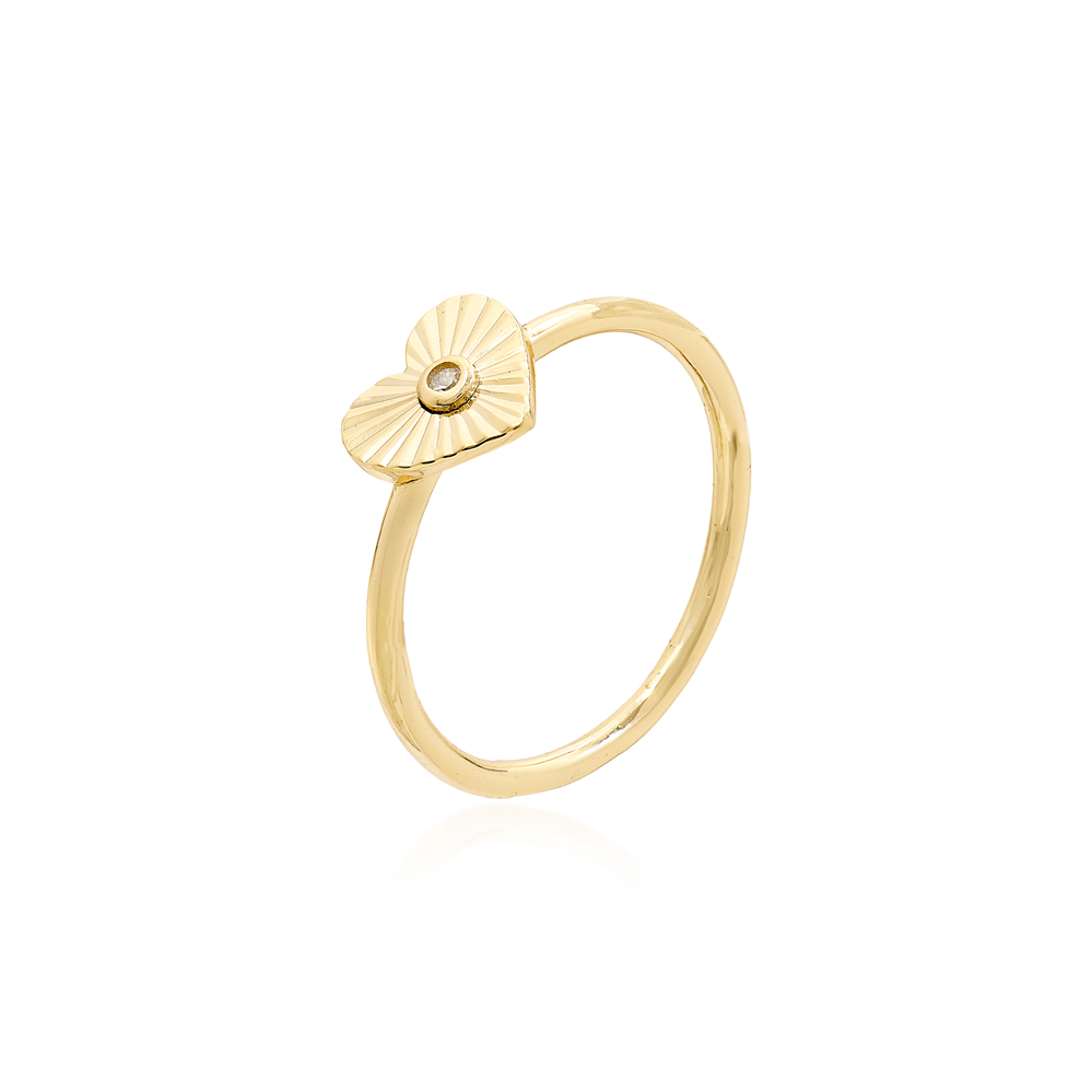 Anel coração Radiante