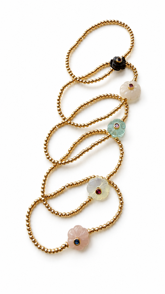Pulseira flor pedras Capri