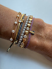 Pulseira plaquinha corações de 3mm