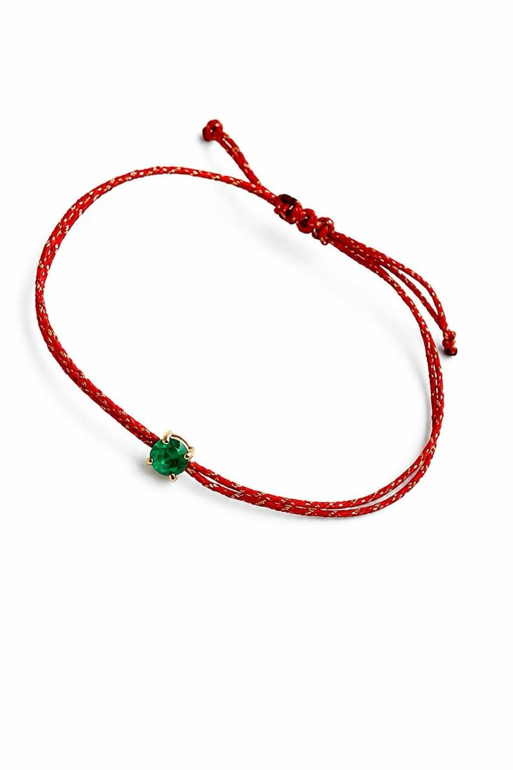 Pulseira esmeralda redonda 5mm