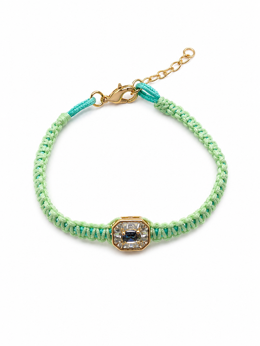 Pulseira fio de seda inteira macramé