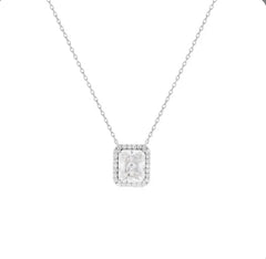Colar retangular 8mm moissanite