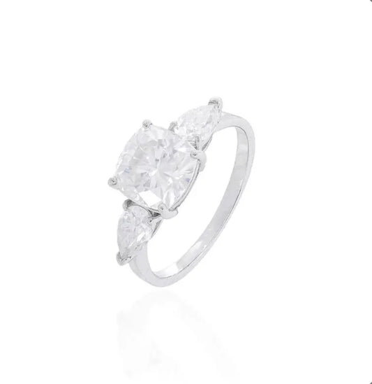 Anel  solitário princess moissanite