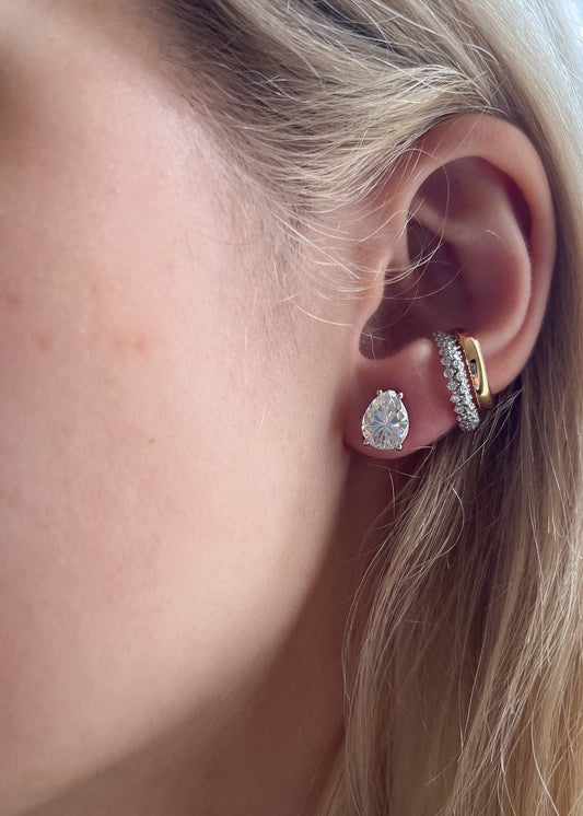 Brinco gota moissanite