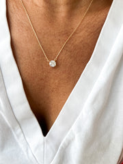 Colar ponto de luz moissanite 6.5 mm