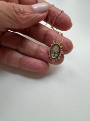 Medalha milagrosa bolinhas moissanite