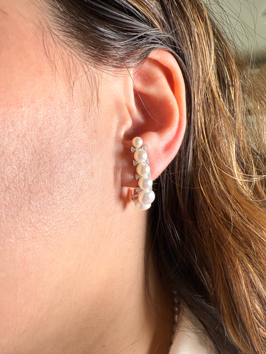 Brinco earjacket pérolas