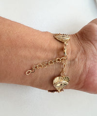 Pulseira olho grego coração