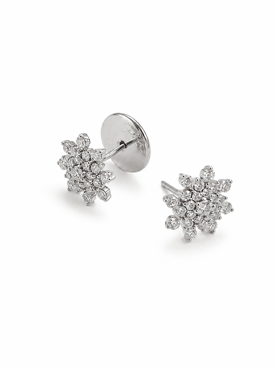Brinco floco neve Moissanite