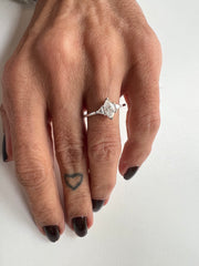 Anel navete moissanite