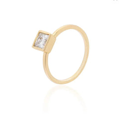 Anel Moissanite quadrado crav inglesa