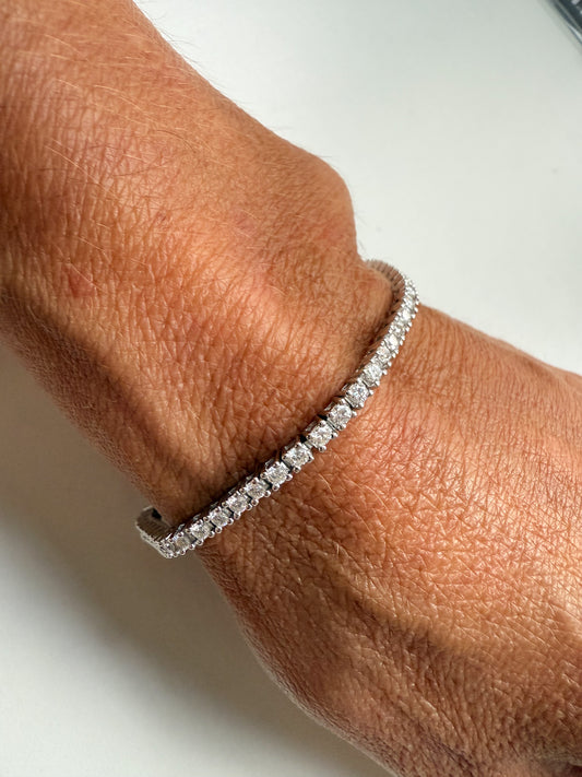 Pulseira riviera moissanite 2mm