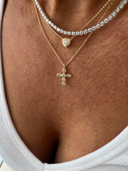 Colar mini Cruz moissanite