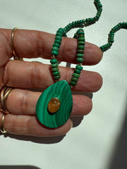 Colar Malaquitas gota