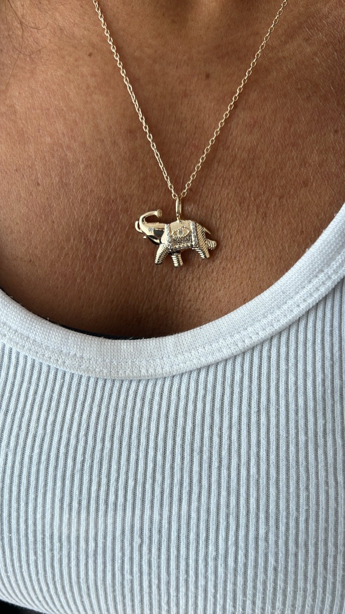 Colar elefante olho grego - Helen Gordilho