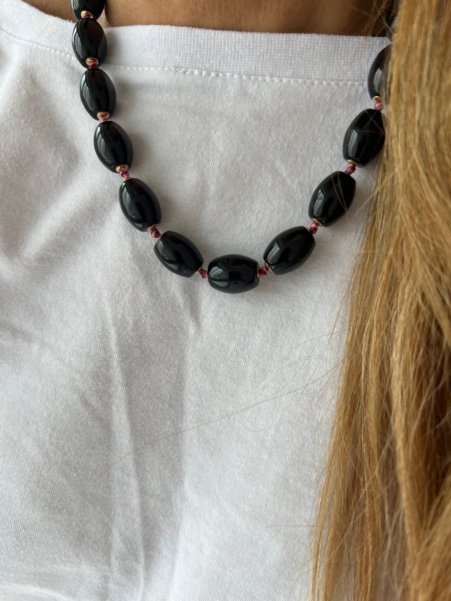 Colar pedras onix - Helen Gordilho