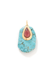 Pingente pedra turquesa com gota