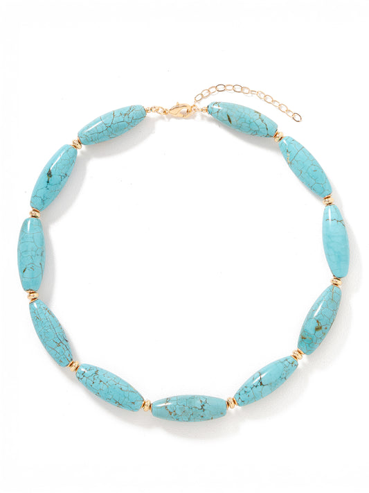 Colar  Maude  pedras naturais turquesas