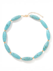 Colar  Maude  pedras naturais turquesas