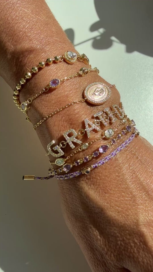 Pulseira ametista natural Lavander