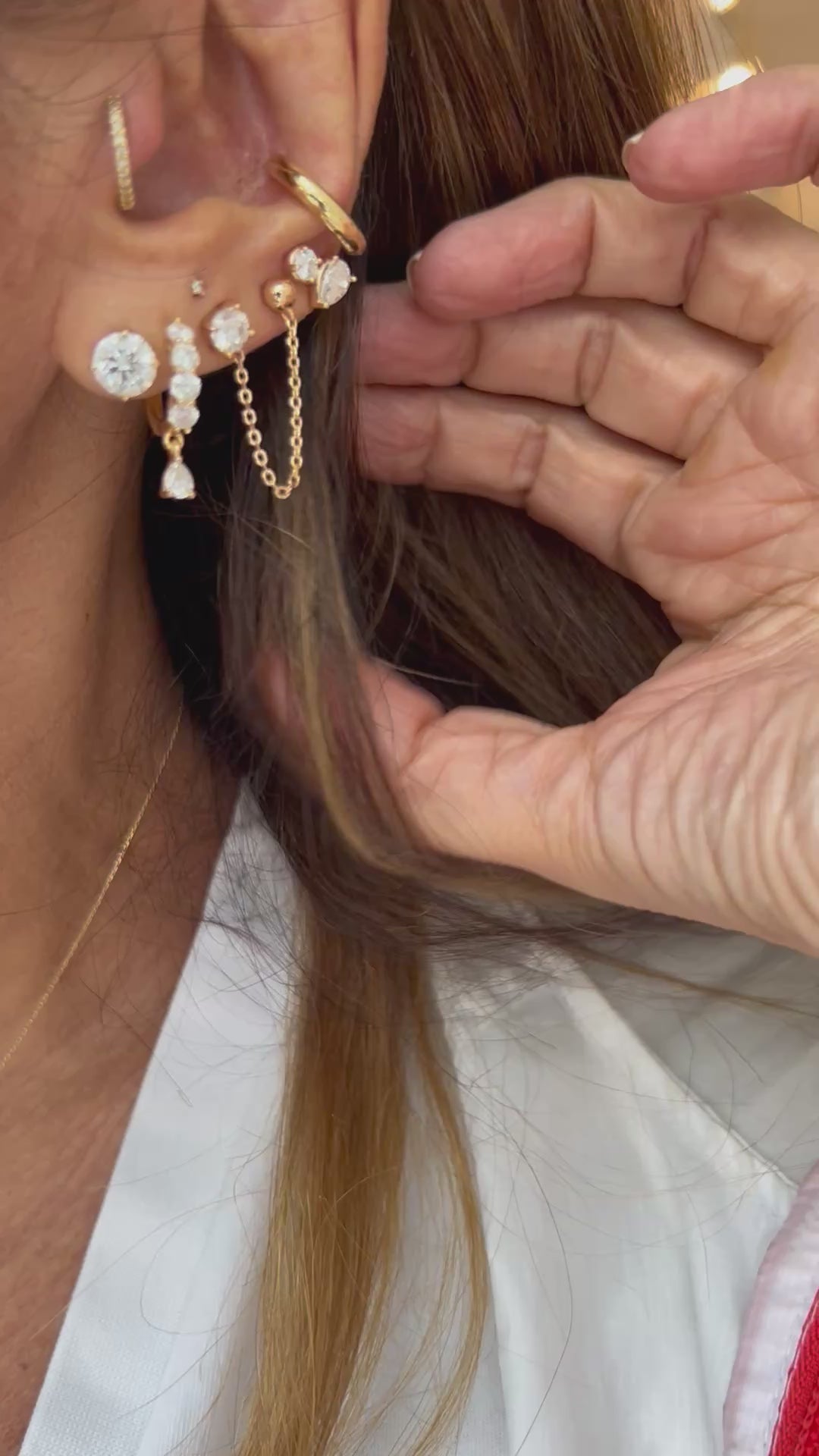 Brinco corrente moissanite Zoe